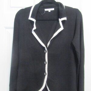 Women's Black & White Knit Blazer